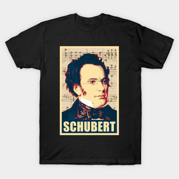 Franz Schubert musical notes T-Shirt by Nerd_art